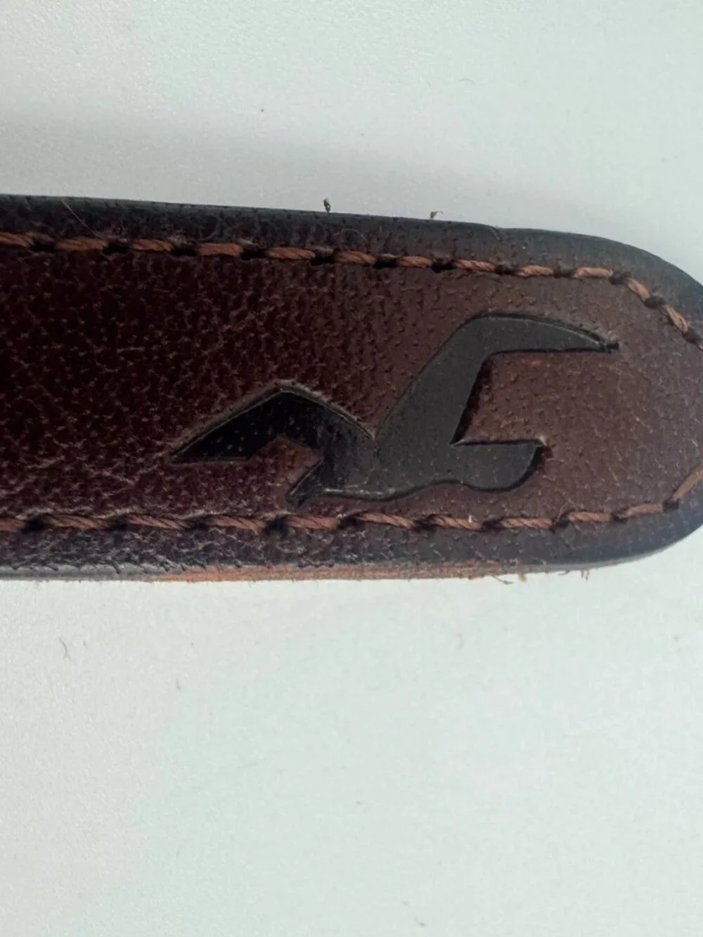 Hollister Braided Leather Belt Brown Skinny Y2K Boho L/XL